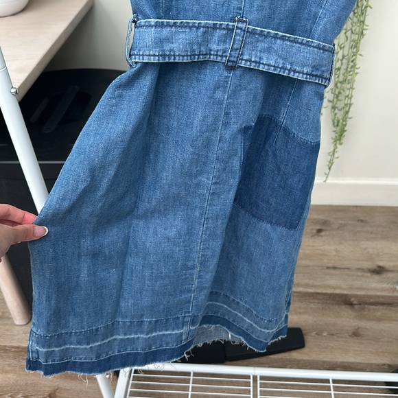 J Brand Carmela Chambray Denim Belted Button Front Mini Dress - Picture 8 of 10